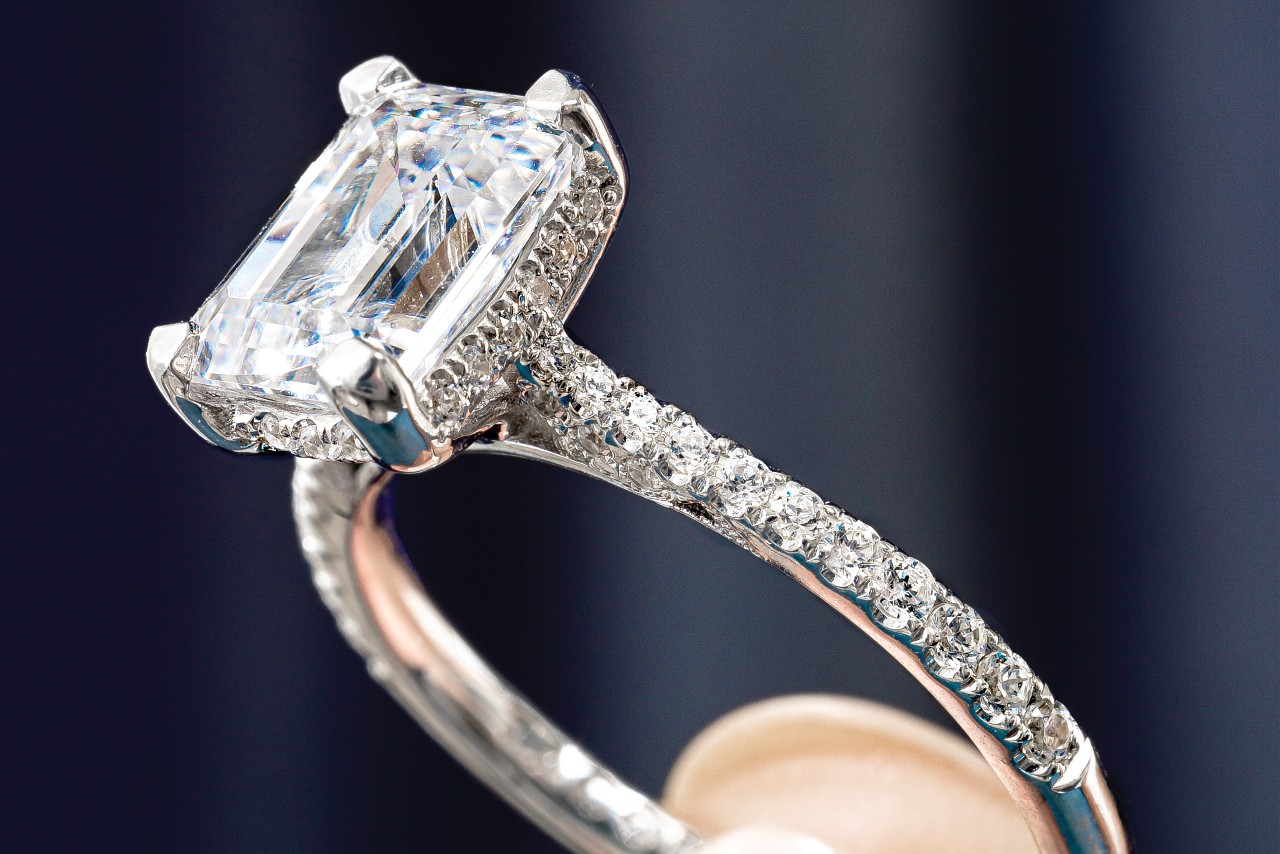 a diamond engagement ring by TACORI