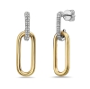 Two-Tone Diamond Paperclip Earrings with Post