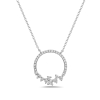 14KT WHITE GOLD DIAMOND CIRCLE PENDANT