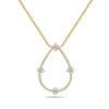 14KT YELLOW GOLD OPEN PENDANT WITH 4 DIAMOND STAR CLUSTER NECKLACE