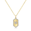 14K YELLOW GOLD HEXAGON DIAMOND PENDANT